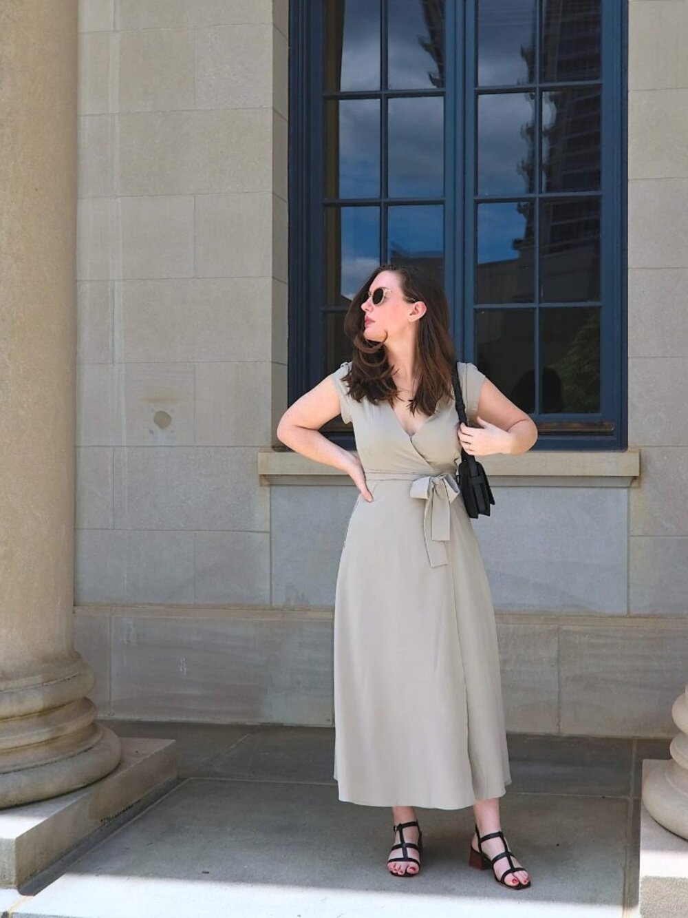 Wayre Roma Reversible Wrap Dress in Aluminum, Size Small